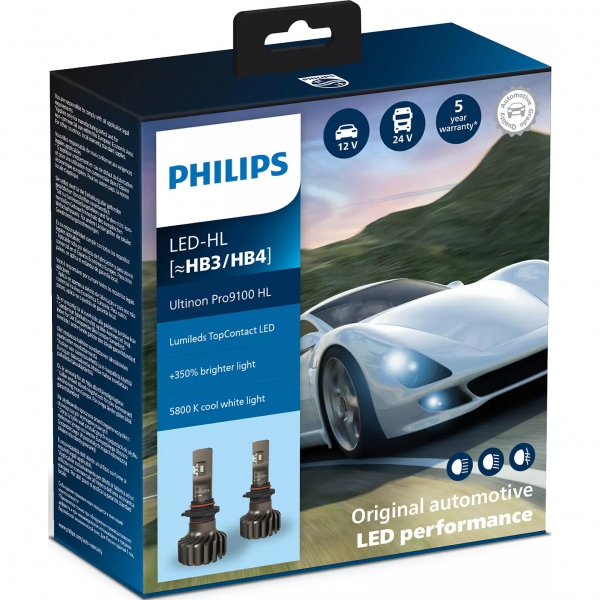 Zestaw led 12-24v hb3/4 ultinon pro9100 11005U91X2 PHILIPS