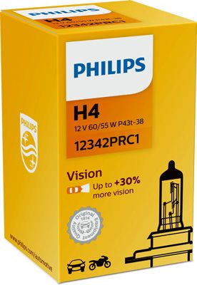 Автолампа h4 12v 55/60w p43t-38 vision +30% 1 шт. в упаковці 12342PRC1 PHILIPS