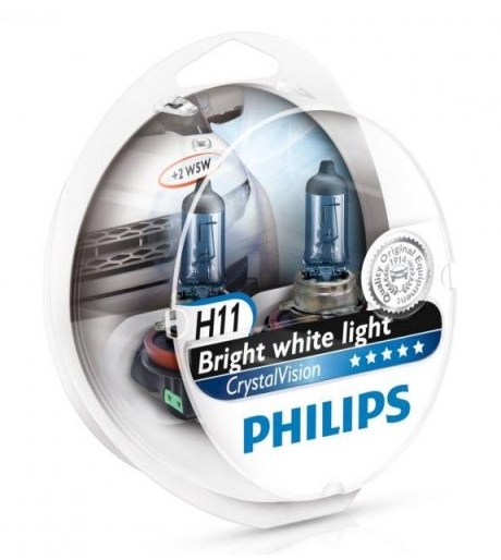 Лампа h11 12v 55w pgj19-2 cristal vision + 2x w5w 4300k 12362CVS2 PHILIPS
