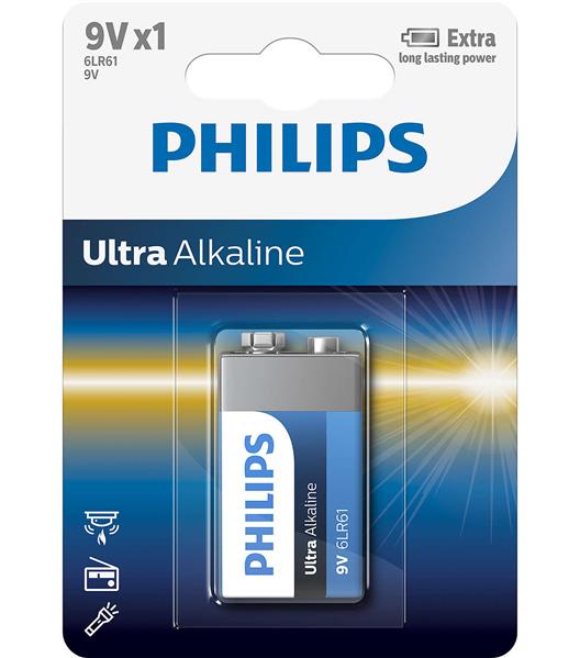 Батарейки прямокутні лужні 6LR61E1B10 PHILIPS