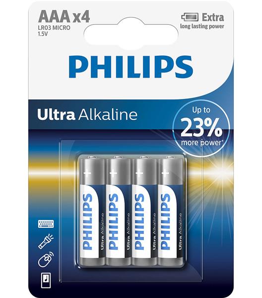 Bateria aaa ultra alkaline   b4 LR03E4B10 PHILIPS