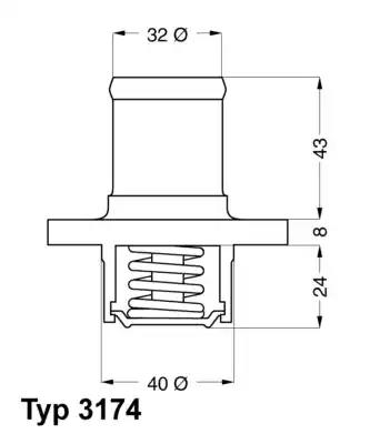 Термостат охлаждающая жидкость 317489D WAHLER