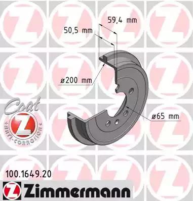 Барабан гальмівний coat z 100164920 ZIMMERMANN