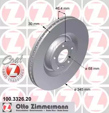 Тормозной диск 100332620 ZIMMERMANN
