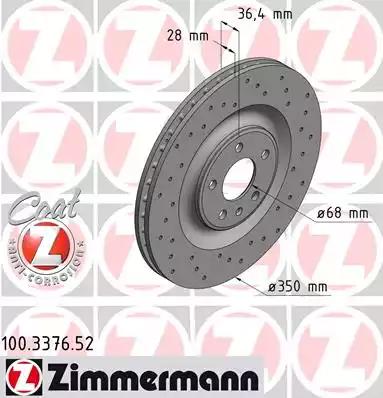 Диск гальмівний sport z 100337652 ZIMMERMANN