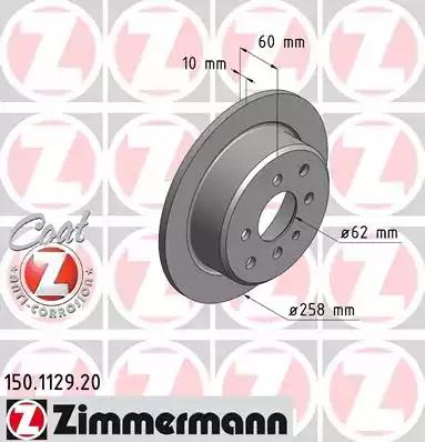 Тормозной диск 150112920 ZIMMERMANN