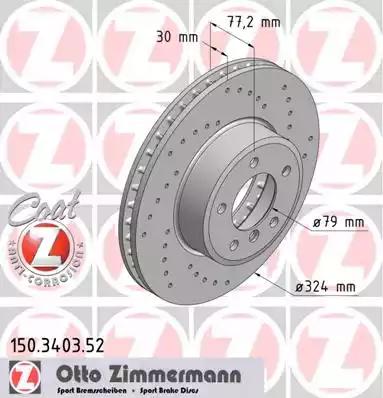 Диск гальмівний sport z 150340352 ZIMMERMANN