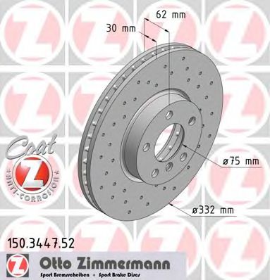 Диск гальмівний sport z 150344752 ZIMMERMANN