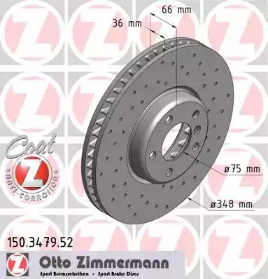 Диск тормозной 150347952 ZIMMERMANN