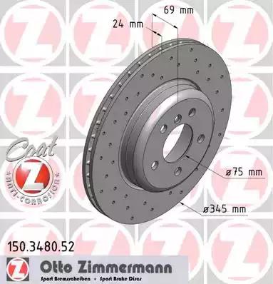 Диск гальмівний sport z 150348052 ZIMMERMANN