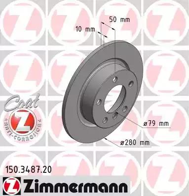 Диск гальмівний coat z 150348720 ZIMMERMANN