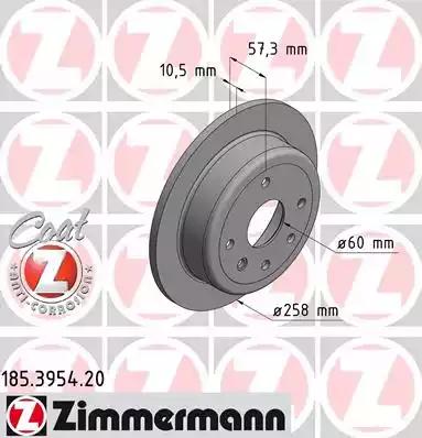 Гальмівний диск 185395420 ZIMMERMANN