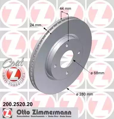 Диск гальмівний 200252020 ZIMMERMANN