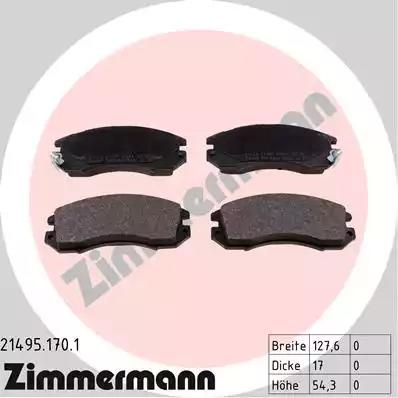 Комплект тормозных колодок дисковый тормоз 214951701 ZIMMERMANN