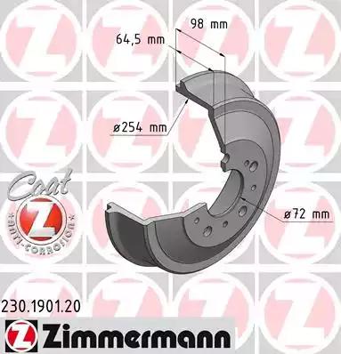 Bęben hamulc. fiat ducato 82-06 230190120 ZIMMERMANN