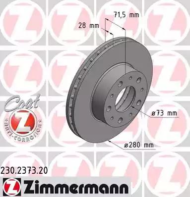 Тормозной диск 230237320 ZIMMERMANN