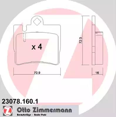 Комплект тормозных колодок дисковый тормоз 230781601 ZIMMERMANN