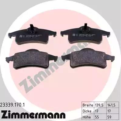 Комплект тормозных колодок дисковый тормоз 233391701 ZIMMERMANN