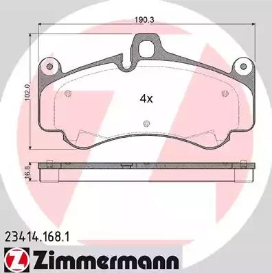 Комплект тормозных колодок дисковый тормоз 234141681 ZIMMERMANN