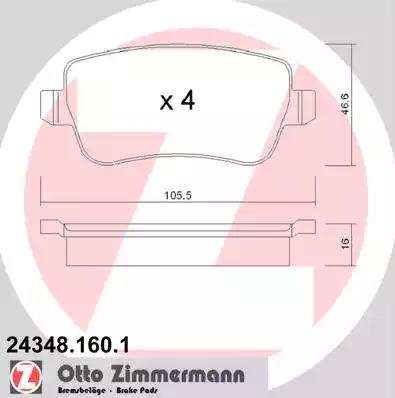 Комплект тормозных колодок дисковый тормоз 243481601 ZIMMERMANN