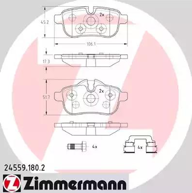 Комплект тормозных колодок дисковый тормоз 245591802 ZIMMERMANN