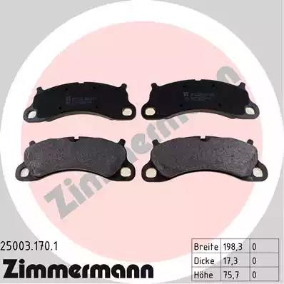 Klocki hamulcowe przód porsche 911 11- 250031701 ZIMMERMANN