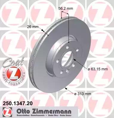 Диск гальмівний 250134720 ZIMMERMANN