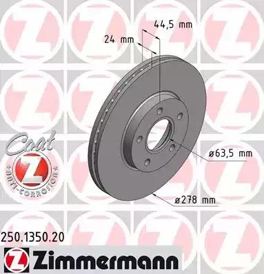 Тормозной диск 250135020 ZIMMERMANN