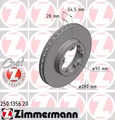 Тормозной диск 250135620 ZIMMERMANN
