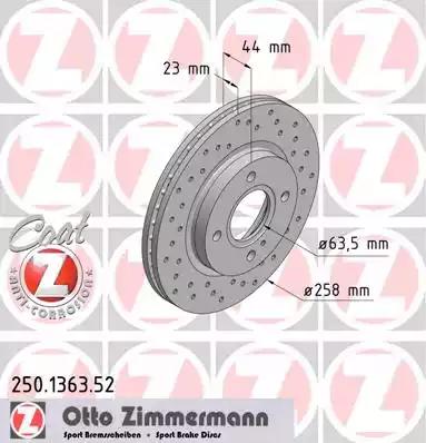 Тормозной диск 250136352 ZIMMERMANN