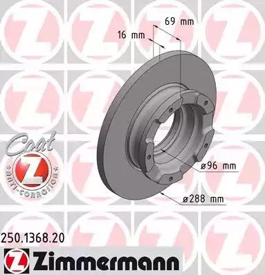 Тормозной диск 250136820 ZIMMERMANN