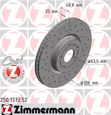 Диск гальмівний 250137252 ZIMMERMANN