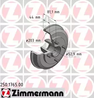 Тормозной барабан 250176500 ZIMMERMANN