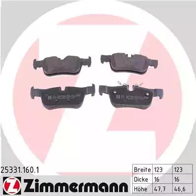 Колодки гальмівні дискові 253311601 ZIMMERMANN