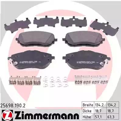 Колодки гальмівні дискові комплект 256981902 ZIMMERMANN