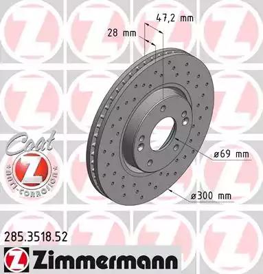 Диск гальмівний sport z 285351852 ZIMMERMANN