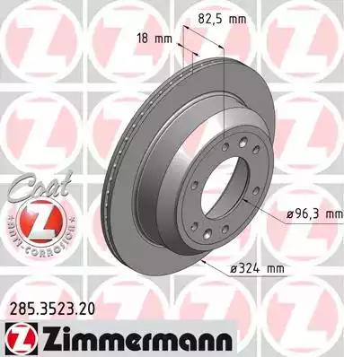 Диск гальмівний 285352320 ZIMMERMANN