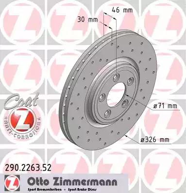 Диск гальмівний sport z 290226352 ZIMMERMANN