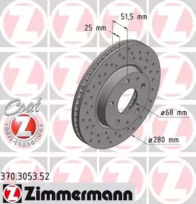 Диск тормозной sport 370305352 ZIMMERMANN