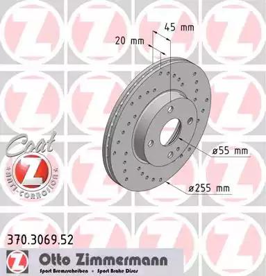 Тормозной диск 370306952 ZIMMERMANN