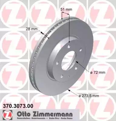 Тормозной диск 370307300 ZIMMERMANN