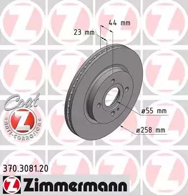 Тормозной диск 370308120 ZIMMERMANN