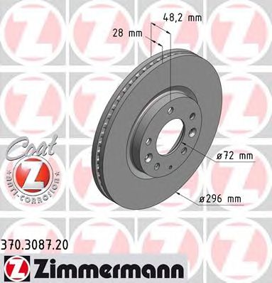 Диск гальмівний 370308720 ZIMMERMANN