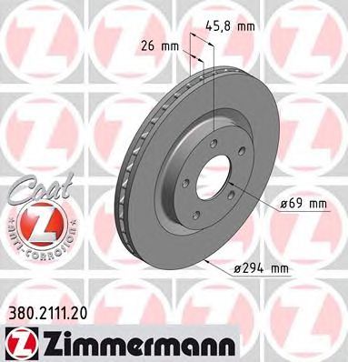 Диск гальмівний 380211120 ZIMMERMANN