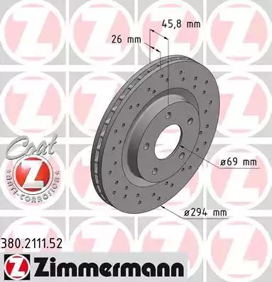 Диск гальмівний sport z 380211152 ZIMMERMANN