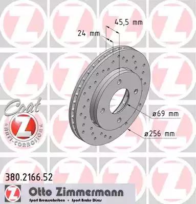 Тормозной диск 380216652 ZIMMERMANN