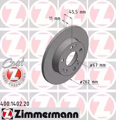 Тормозной диск 400140220 ZIMMERMANN