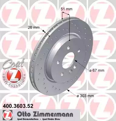 Тормозной диск 400360352 ZIMMERMANN