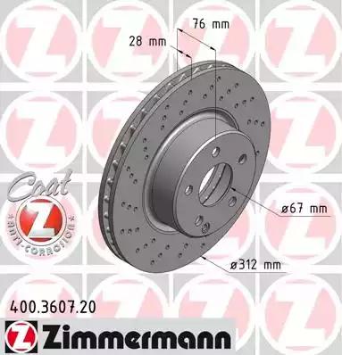 Диск гальмівний 400360720 ZIMMERMANN