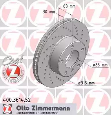 Диск гальмівний 400361452 ZIMMERMANN